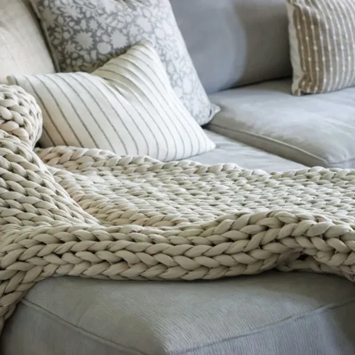 Chunky Knit Throw Blanket 130x170 cm